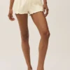 Riviera Bloomer-Shorts aus Leinenmischung – Sandy Beige