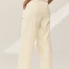Riviera-Hose mit weitem Bein aus Leinenmischung – Sandy Beige