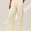 Riviera-Hose mit weitem Bein aus Leinenmischung – Sandy Beige