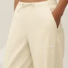 Riviera-Hose mit weitem Bein aus Leinenmischung – Sandy Beige