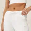 Riviera-Hose mit weitem Bein aus Leinenmischung – Weiß