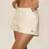 Riviera-Shorts aus Leinenmischung mit niedriger Leibhöhe – Sandy Beige