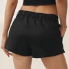 Riviera-Shorts aus Leinenmischung mit niedriger Leibhöhe – Schwarz