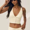 Riviera-Weste aus Leinenmischung – Sandy Beige