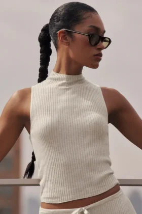 Ärmelloses Oberteil „Unwind“ aus Pullover – Oatmeal Heather