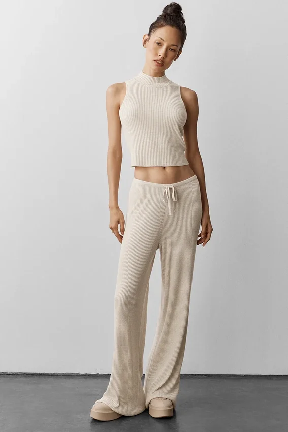 Ärmelloses Oberteil „Unwind“ aus Pullover – Oatmeal Heather