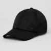 Satin-Freizeit-Cap – Schwarz
