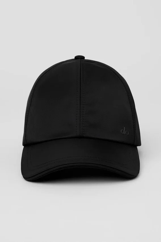 Satin-Freizeit-Cap – Schwarz