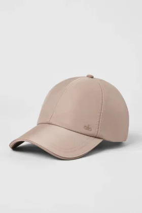 Satin-Freizeit-Cap – Taupe Satin
