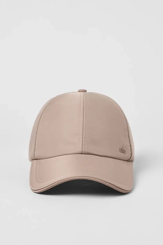 Satin-Freizeit-Cap – Taupe Satin