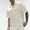 Satin Horizon Kurzarmshirt – Bone