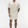 Satin Horizon Kurzarmshirt – Bone