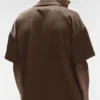 Satin Horizon Kurzarmshirt – Espresso