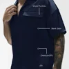Satin Horizon Kurzarmshirt – Navy
