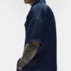 Satin Horizon Kurzarmshirt – Navy