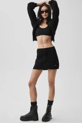 Scholar Knit Cargo-Rock – Schwarz