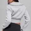 Scholar Knit Cropped Full Zip Jacke – Athletic Heather Grey