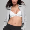 Scholar Knit Cropped Full Zip Jacke – Athletic Heather Grey