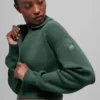 Scholar Knit Cropped Full Zip Jacke – Kleegrün
