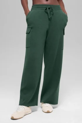 Scholar Knit High-Waist Cargo Hose – Clover Green