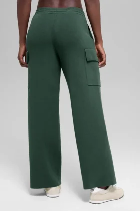 Scholar Knit High-Waist Cargo Hose – Clover Green