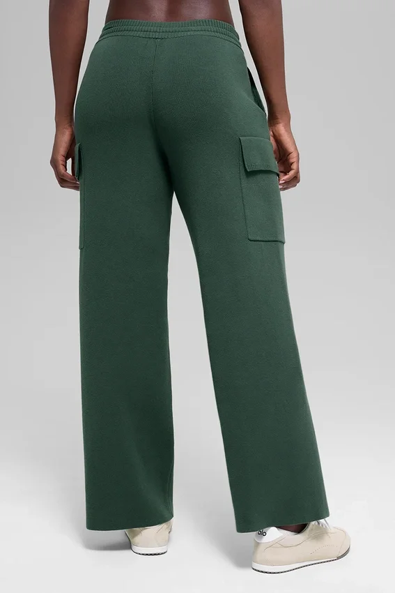 Scholar Knit High-Waist Cargo Hose – Clover Green
