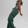 Scholar Knit High-Waist Cargo Hose – Clover Green