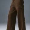Scholar Knit High-Waist Cargo Hose – Espresso