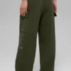 Scholar Knit High-Waist Cargo Hose – Olivgrün