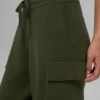 Scholar Knit High-Waist Cargo Hose – Olivgrün