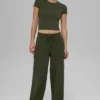 Scholar Knit High-Waist Cargo Hose – Olivgrün