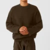 Scholar-Pullover mit Rundhalsausschnitt – Espresso