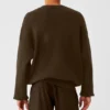 Scholar-Pullover mit Rundhalsausschnitt – Espresso