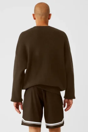Scholar-Pullover mit Rundhalsausschnitt – Espresso