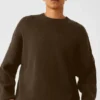 Scholar-Pullover mit Rundhalsausschnitt – Espresso