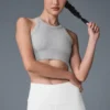 Seamless Delight High Neck Bra – Athletic Heather Grey