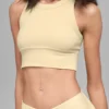 Seamless Delight High Neck Bra – Candlelight Yellow