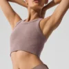 Seamless Delight High Neck Bra – Mushroom Heather
