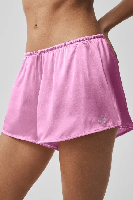 Seiden-Shorts „Luminous“ – Candy Heart Pink