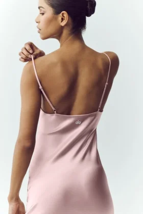 Seiden-Slip-Kleid „Luminous“ – Pink Champagne