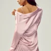 Seidenhemd „Luminous“ mit Knöpfen – Pink Champagne
