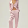 Seidenhemd „Luminous“ mit Knöpfen – Pink Champagne