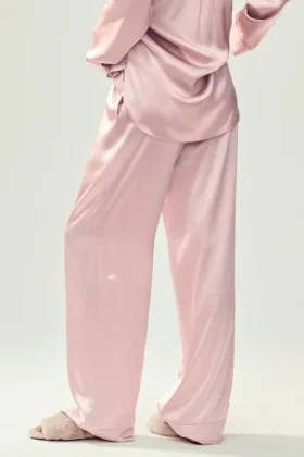 Seidenhose „Luminous“ (lang) – Pink Champagne