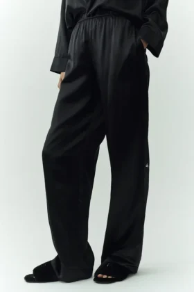 Seidenhose „Luminous“ (lang) – Schwarz
