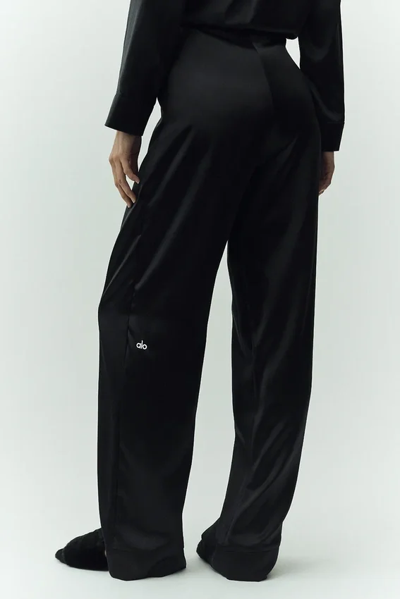 Seidenhose „Luminous“ (lang) – Schwarz