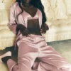 Seidenhose „Luminous“ (Regular) – Pink Champagne