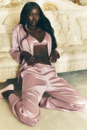 Seidenhose „Luminous“ (Regular) – Pink Champagne