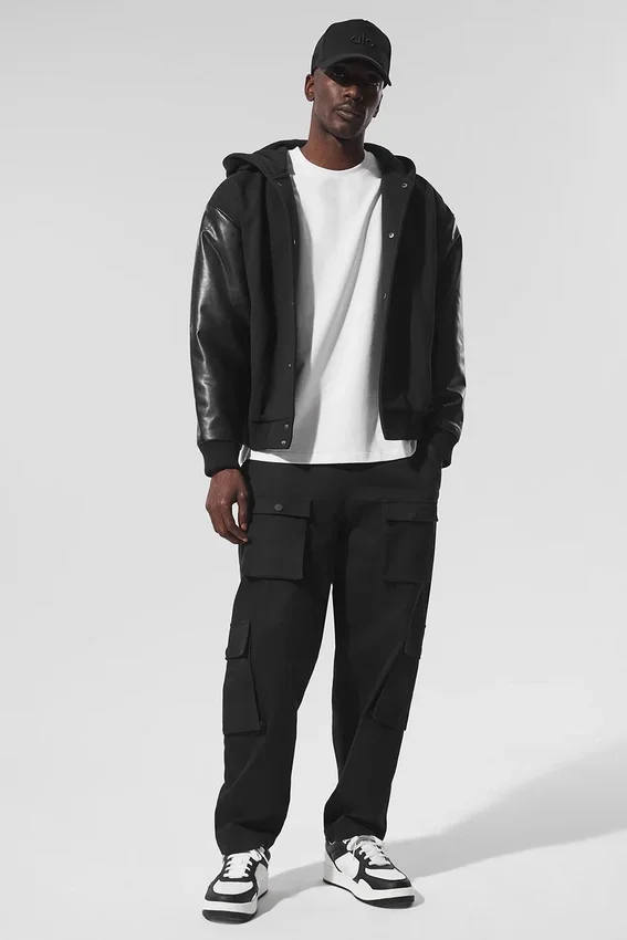 Select Bomberjacke mit Kapuze – Schwarz