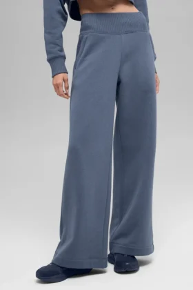 Serenity Jogginghose mit weitem Bein – Bluestone