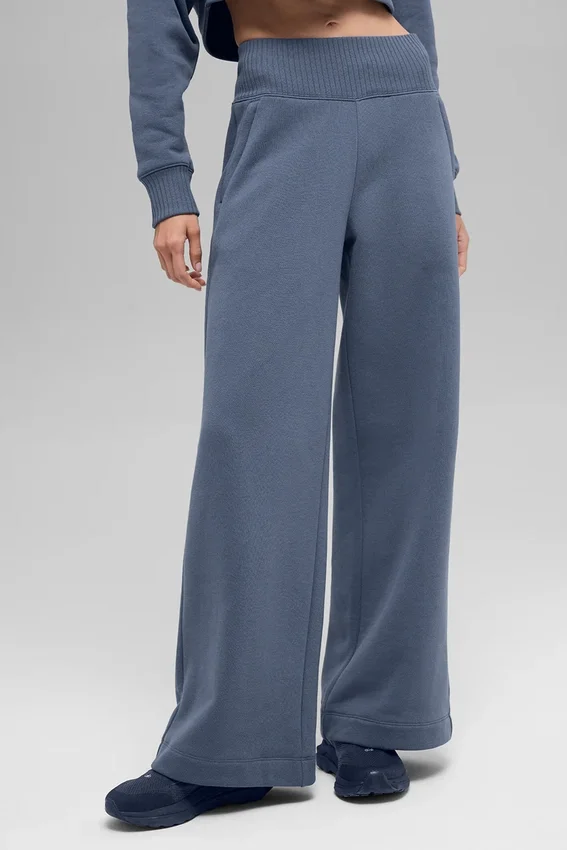 Serenity Jogginghose mit weitem Bein – Bluestone